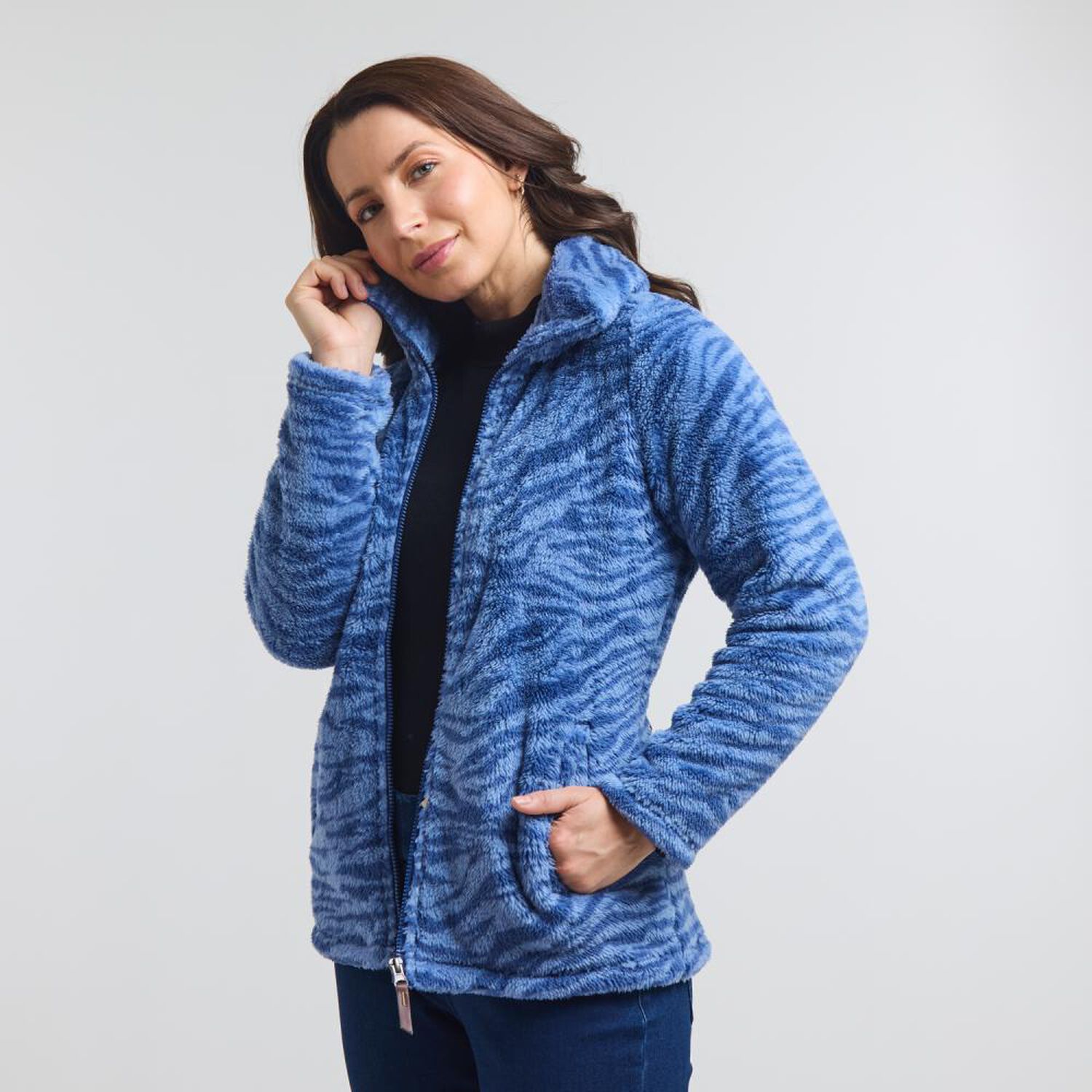 Poler&oacute;n Print Polar Fleece Regular Cuello Alto Mujer Geeps image number 2.0