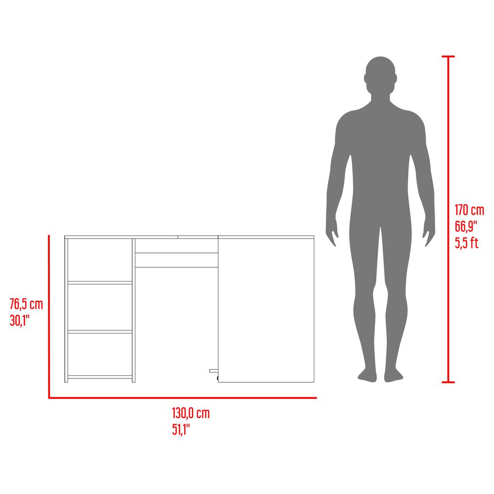Escritorio En L Con Base Para Cpu Caf&eacute; Claro Y Azul 76,5x130x130 Cm image number 6.0