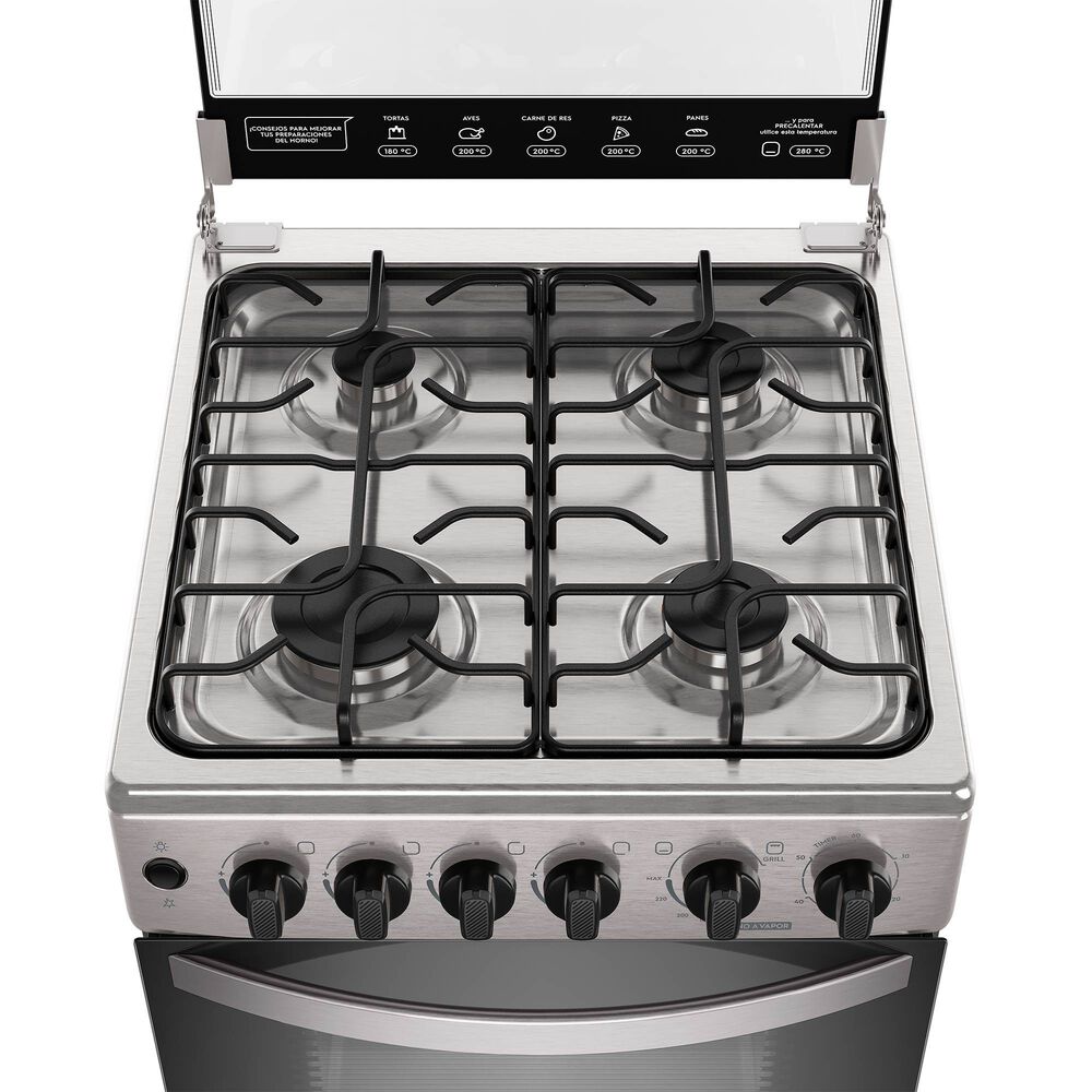 Cocina A Gas 4 Platos Horno Vapor Y Grill Fm4fsc Inox image number 7.0