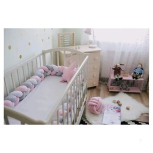 Protector De Cuna Trenzado Chichonera Bebe Algodon Suave