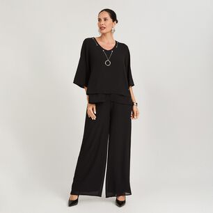 Pantal&oacute;n Tiro Medio Palazzo Mujer Lorenzo Di Pontti