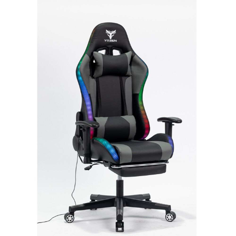 Silla Gamer Luz Rgb Soporte Lumbar Reclinable Reposapi&eacute;s image number 2.0