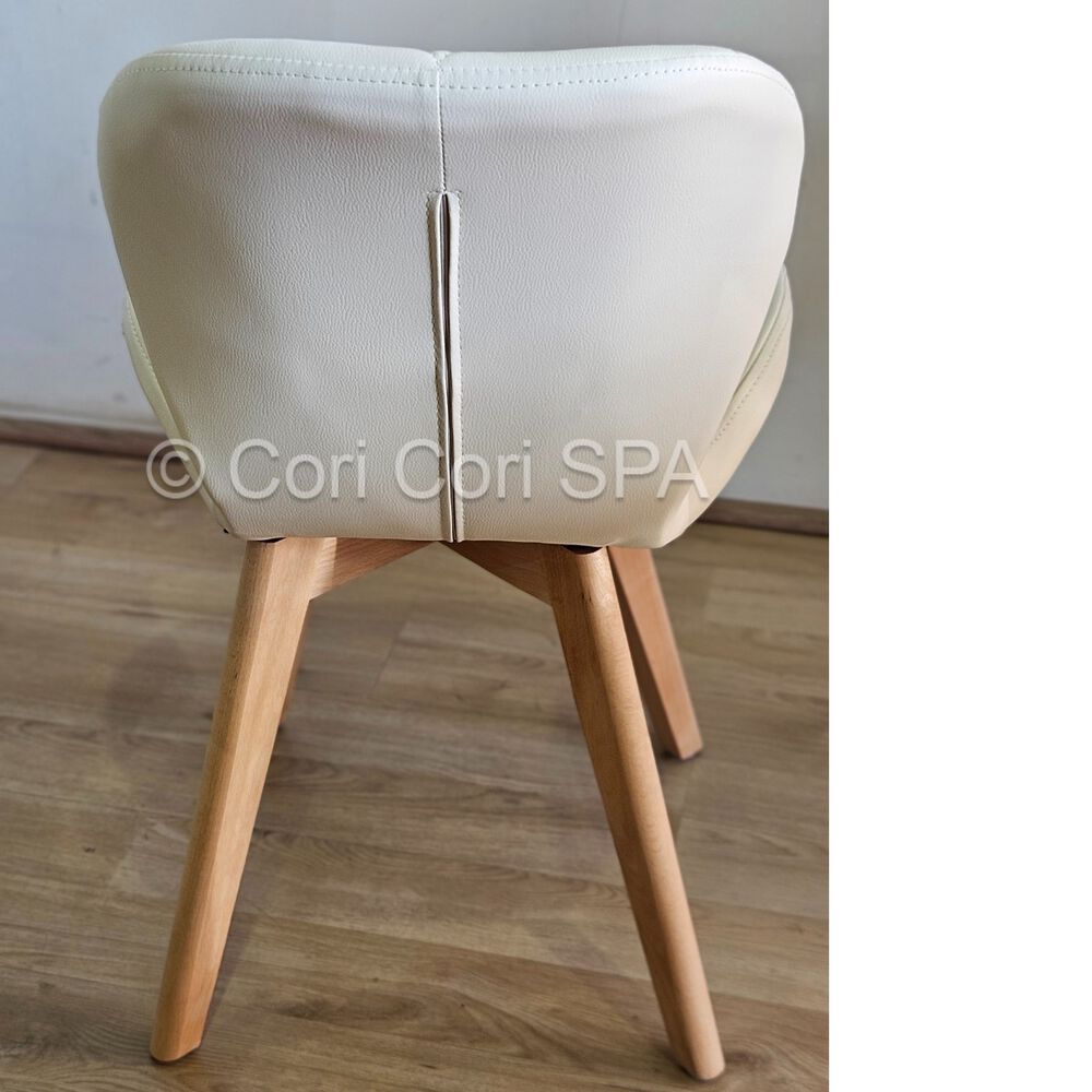 Comedor Mesa Eames Blanca 100cm + 4 Sillas Mariposas Wood Beige image number 5.0