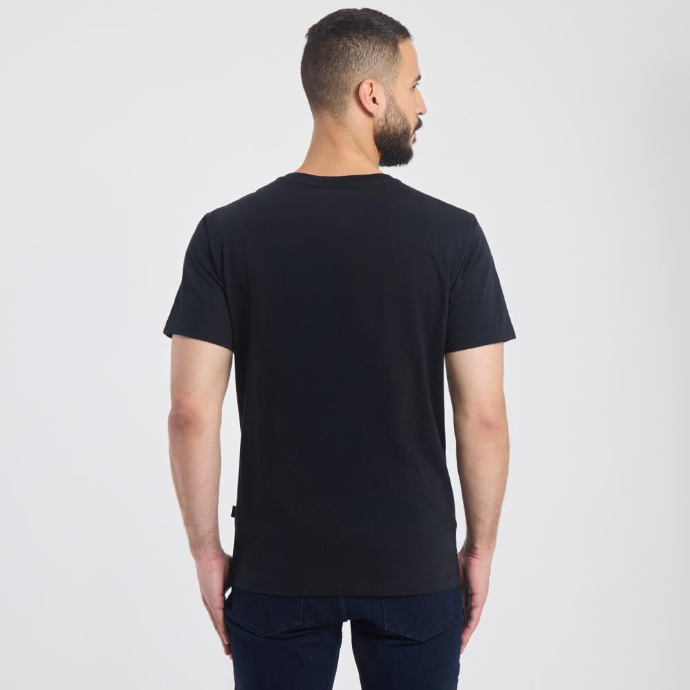 Polera Estampada Manga Corta Cuello Redondo Hombre Az Black image number 3.0
