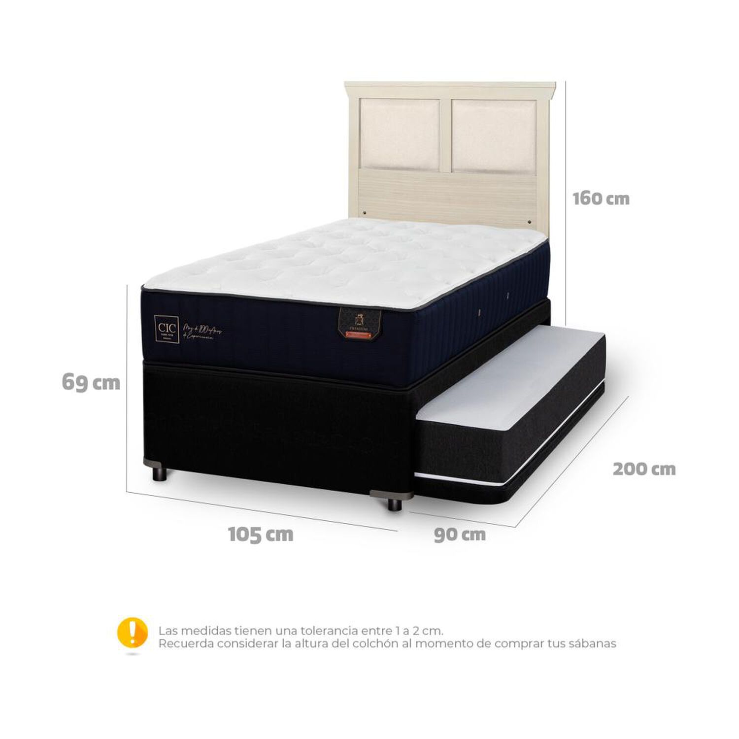 Cama Nido Cic Cama Nido / 1.5 Plazas / Base Funcional + Respaldo image number 2.0