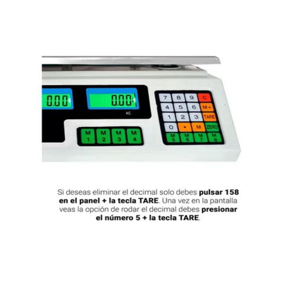 Báscula Comercial Digital Gama Alta 40kg 220v image number 2.0