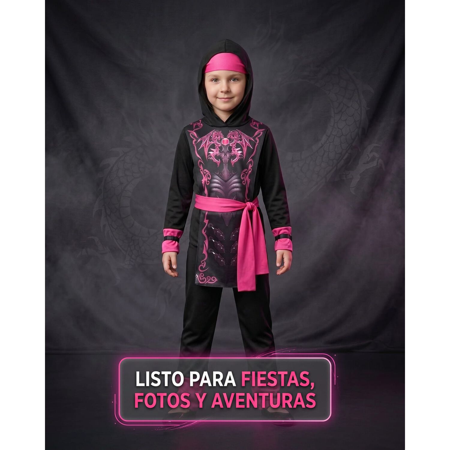Disfraz Premium Ninja Dragon Esqueleto Camuflaje Infantil image number 15.0