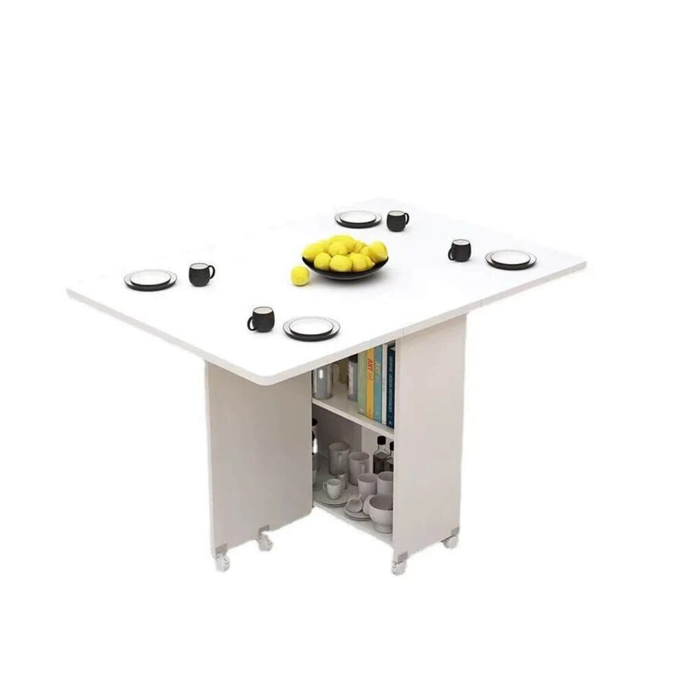 Mesa De Comedor Plegable Blanco 140x80x77 Cm image number 0.0