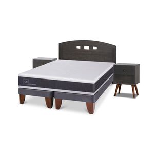 Cama Europea Cic Ortopedic / 2 Plazas / Base Dividida + Set De Maderas