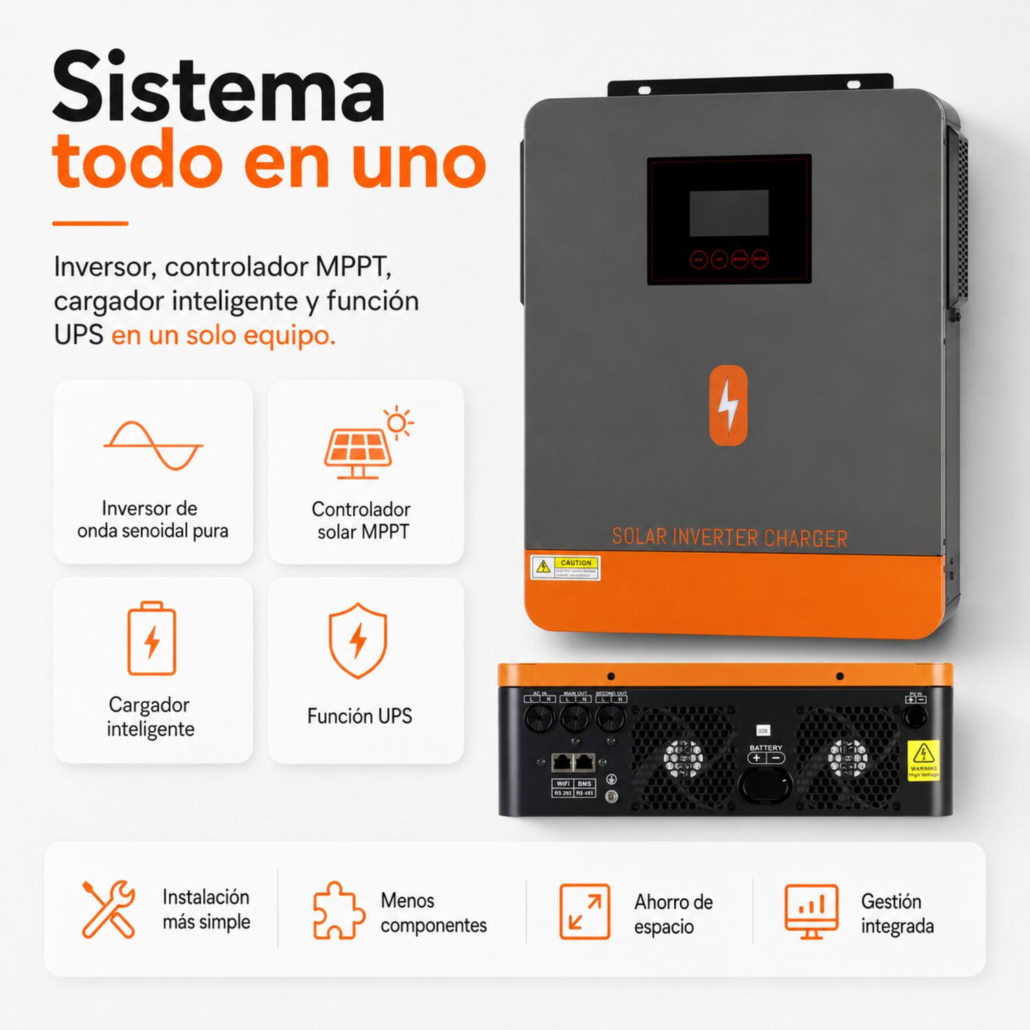 Inversor Solar H&iacute;brido Powmr 4200w 24v Funciona Sin Bater&iacute;as image number 6.0