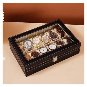 Caja Organizador De Relojes 12 Espacios Estuche Exhibidor