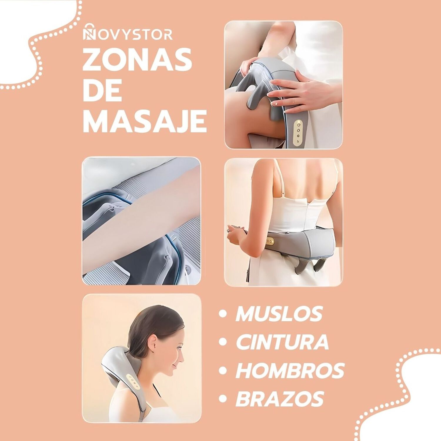 Masajeador Inal&aacute;mbrico Para Cuello Y Cervical Con Calor image number 4.0