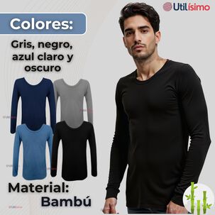 Camiseta Hombre Bambú Manga Larga Primera Capa Polera