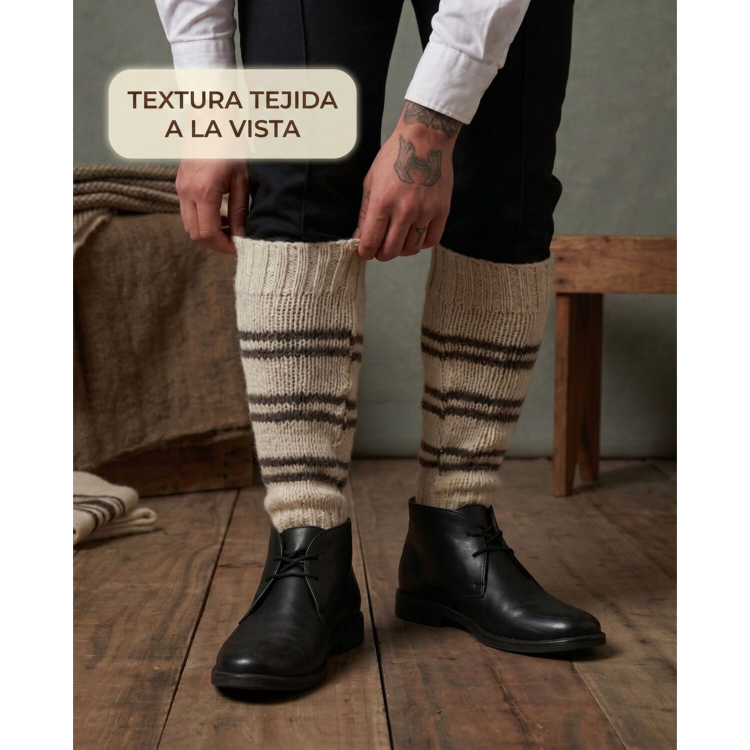 Set Chilote Adulto Gorro Mas Polaina Fiesta Patrias image number 3.0