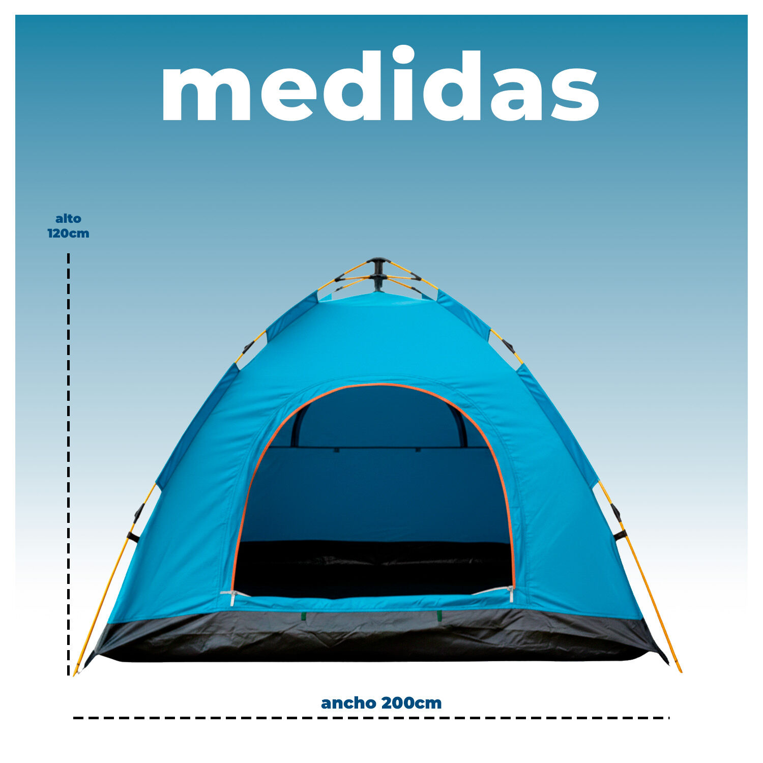 Carpa 2 Metros Para Camping Impermeable Uv Camping Y Resistente image number 4.0