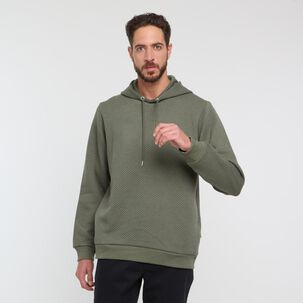 Polerón Liso Slim Cuello Redondo Hombre Az Black