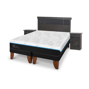Cama Europea Cic Green Infinity / 2 Plazas / Base Dividida + Set De Maderas