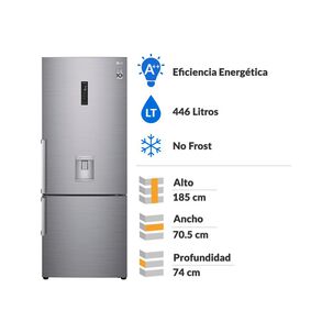 Refrigerador Bottom Freezer LG GB45SGP / No Frost / 446 Litros / A++