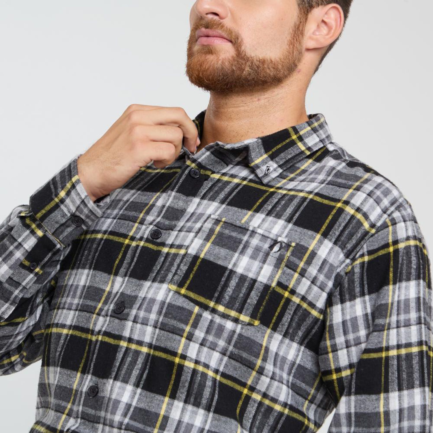 Camisa Bloque Color Slim Manga Larga Hombre Herald image number 4.0