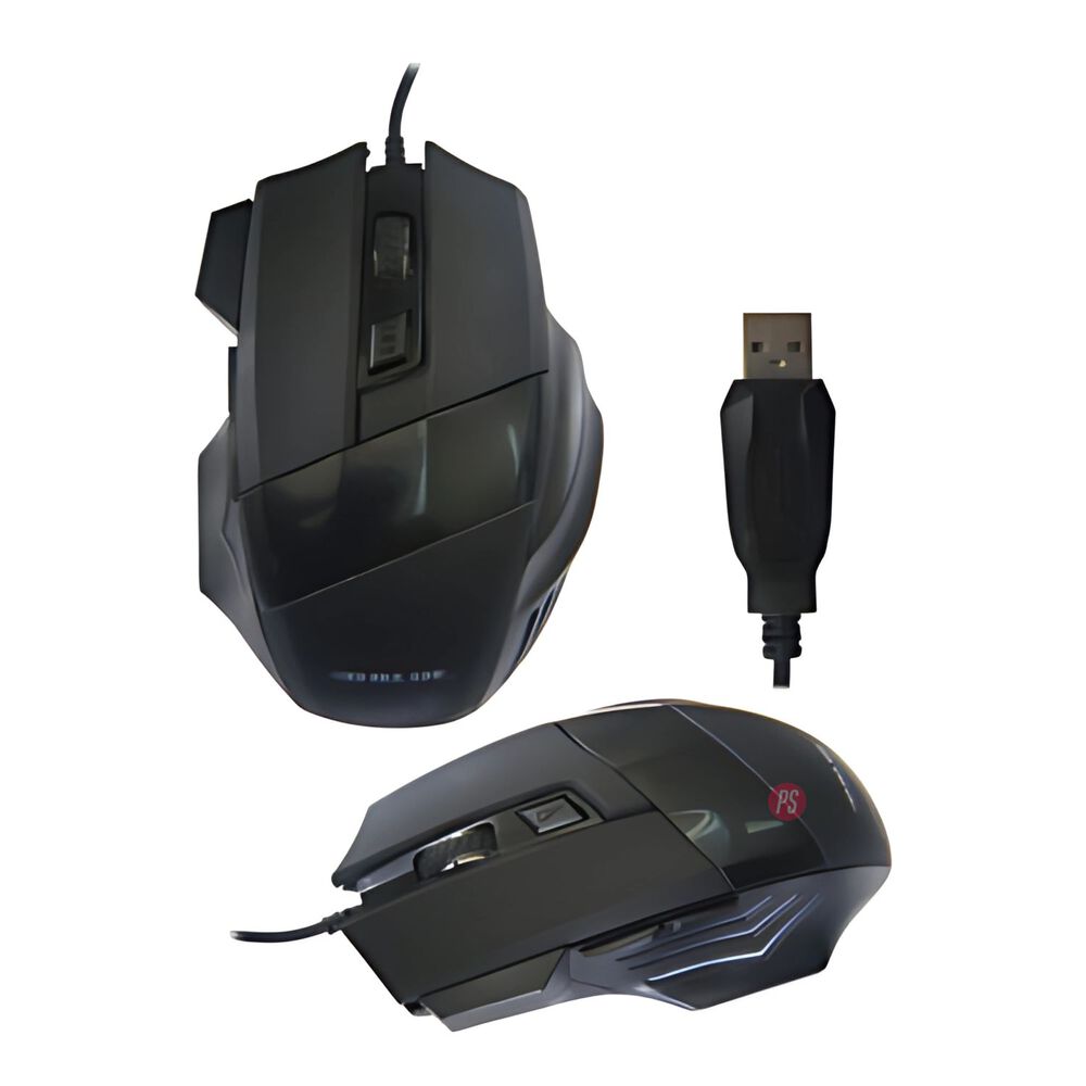 Gaming Mouse 1600 Dpi Usb Con Led Azul Ergonómico - Ps image number 2.0