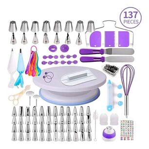 137 Accesorios Para Decorar Tortas Con Base Giratoria 360