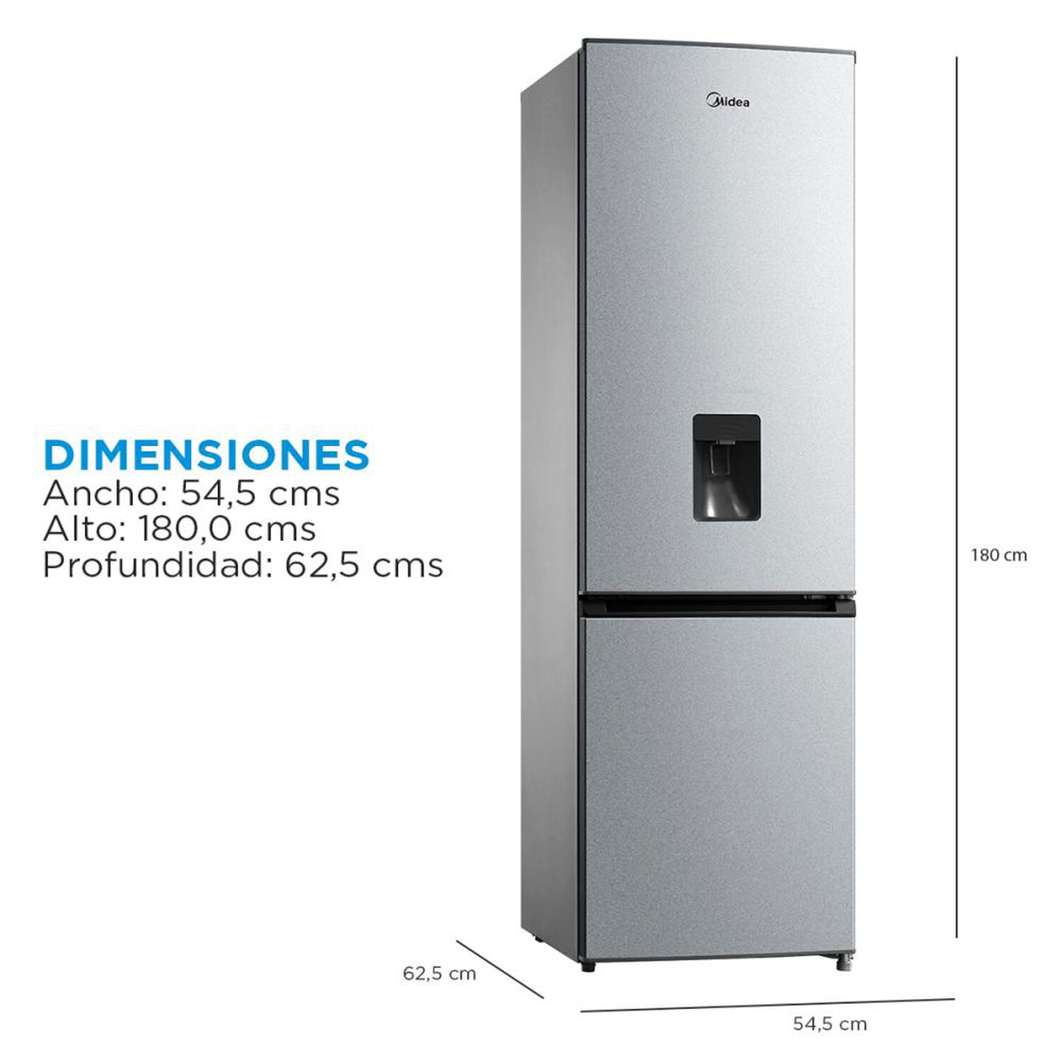 Refrigerador Bottom Freezer Midea MDRB380FGE50 / No Frost / 270 Litros / E image number 2.0