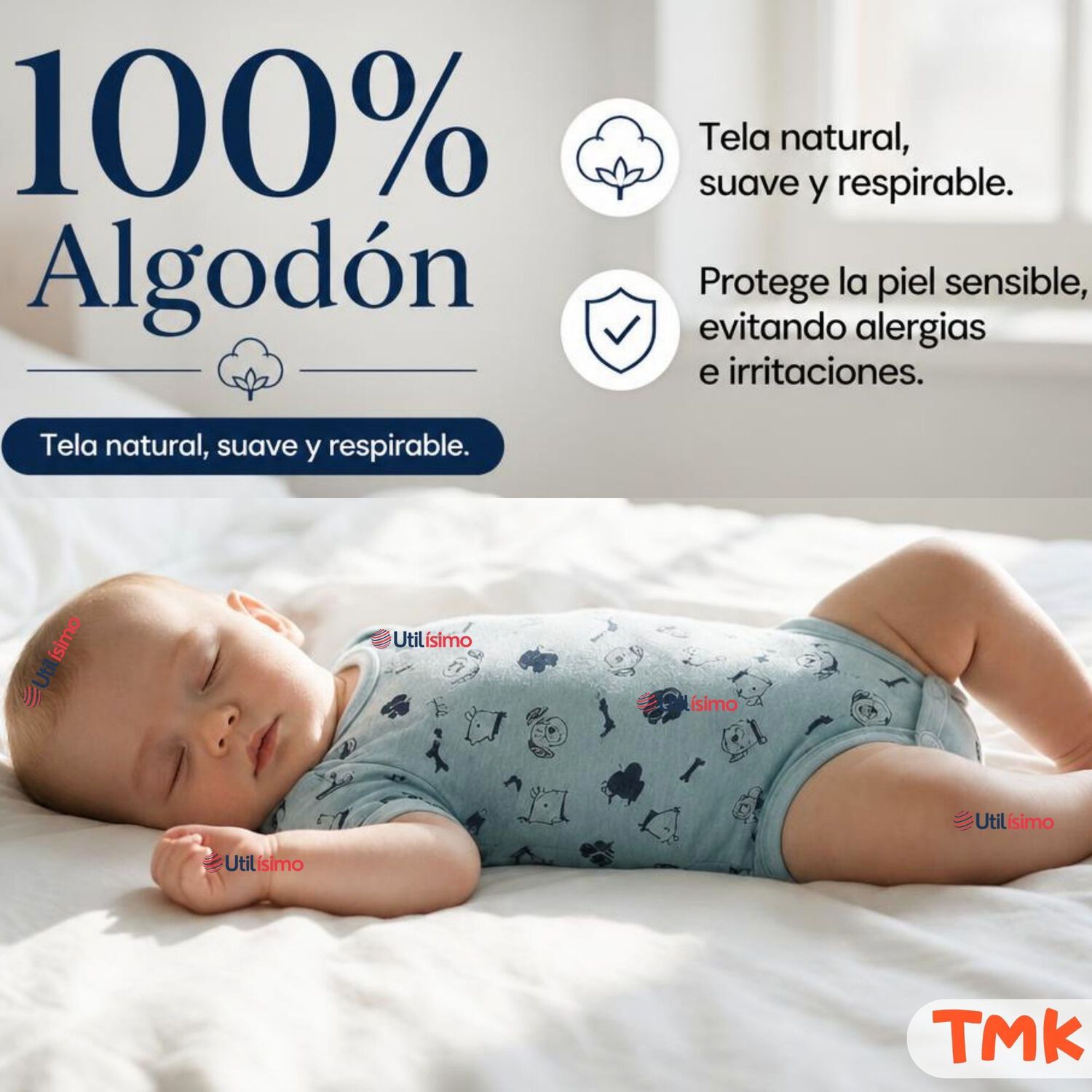 Pack 5 Bodys Manga Corta 100% Algod&oacute;n Tedmimak Ni&ntilde;o Playful Pups image number 4.0