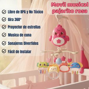 M&oacute;vil Giratorio Musical Proyector Beb&eacute; Ni&ntilde;a Rosado