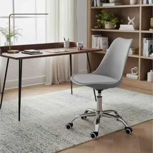 Silla De Escritorio Tulip Acolchada Gris