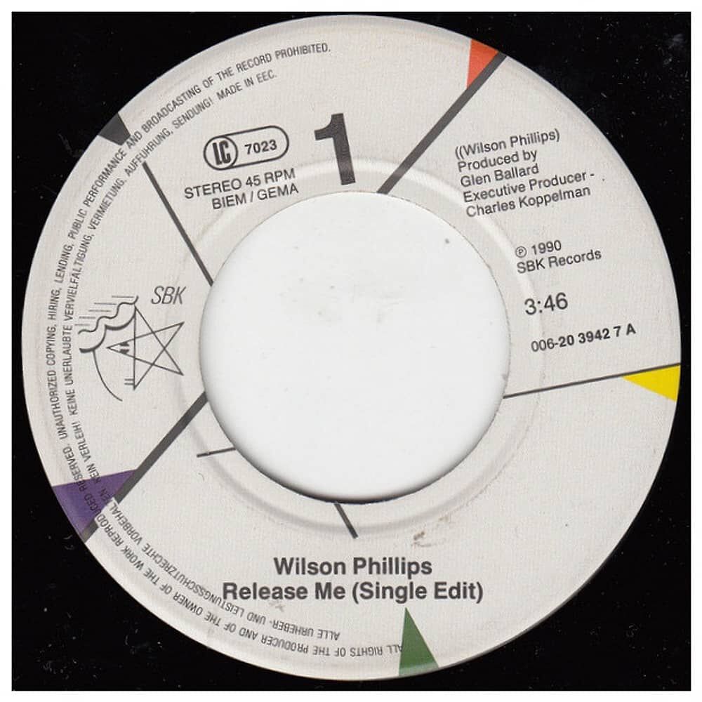 Wilson Phillips - Release Me | 7" Single Usado image number 2.0