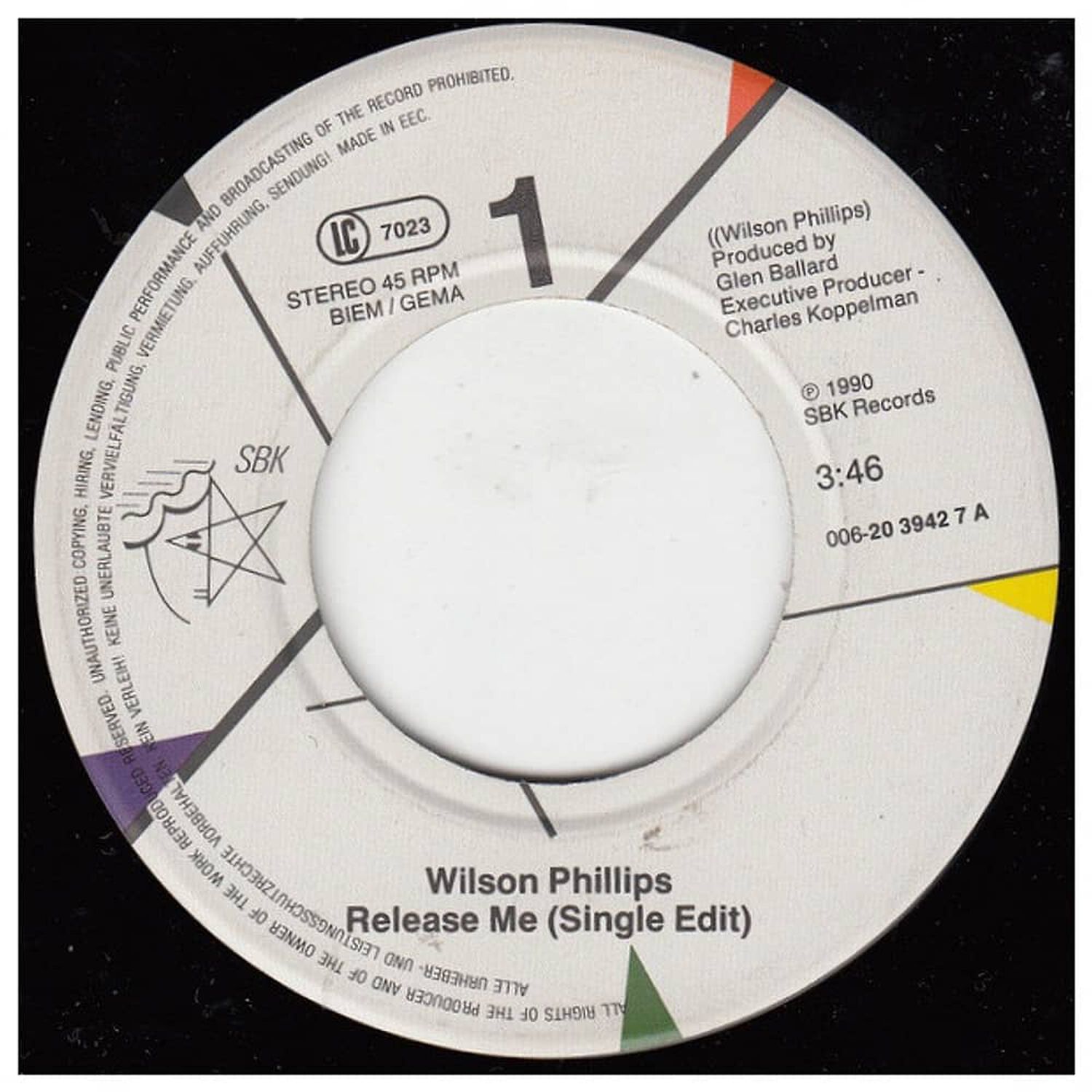 Wilson Phillips - Release Me | 7" Single Usado image number 2.0