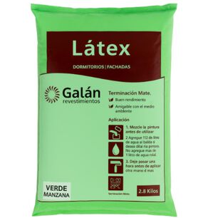 Pintura En Bolsa Latex 2.8 Kilos Verde Manzana Galan
