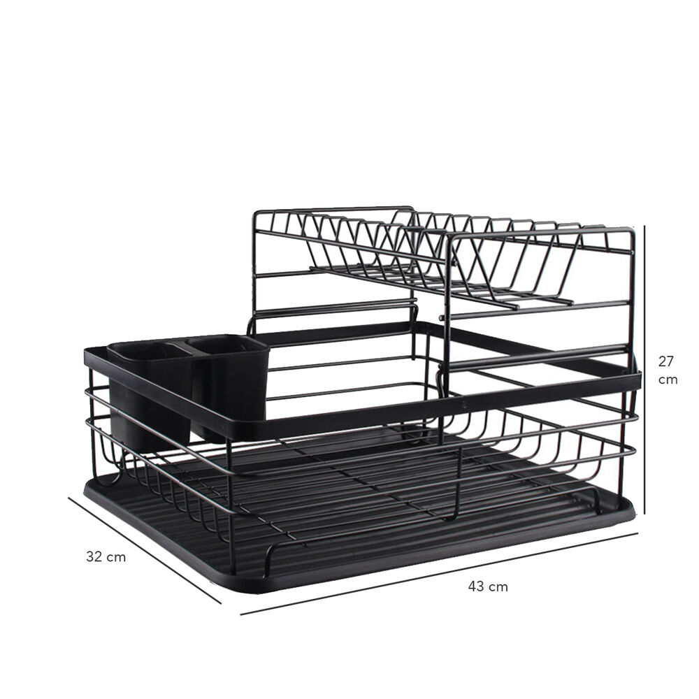 Secaplatos Escurridor 2 Niveles Acero Inox Negro Simplit image number 2.0