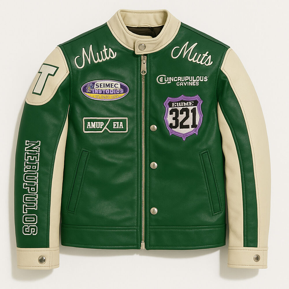 Chaqueta Infantil Varsity Eco Cuero Modelo Racing image number 1.0