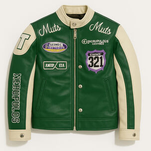 Chaqueta Infantil Varsity Eco Cuero Modelo Racing