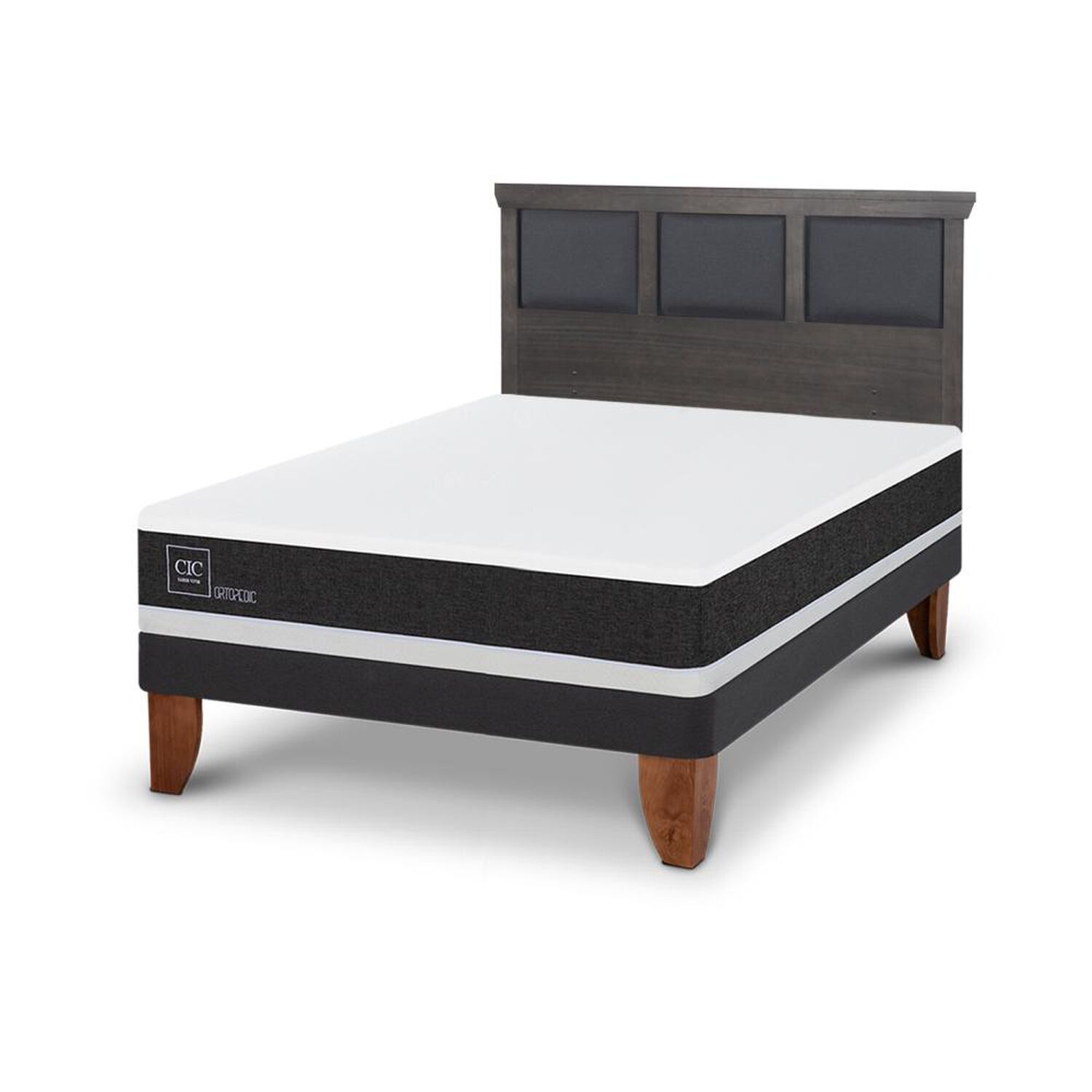 Cama Europea Cic Ortopedic / 2 Plazas / Base Normal + Respaldo image number 1.0