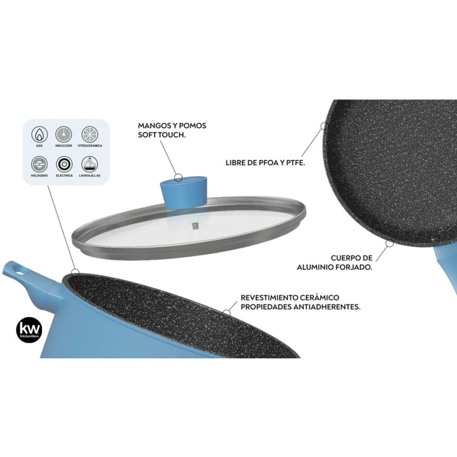 Bateria Alum Ceramica Bristol Sky Kitchenware / 5 Piezas image number 16.0
