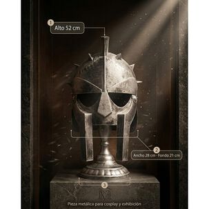Casco Gladiador Espartano Guerrero Met&aacute;lico Cosplay Premium
