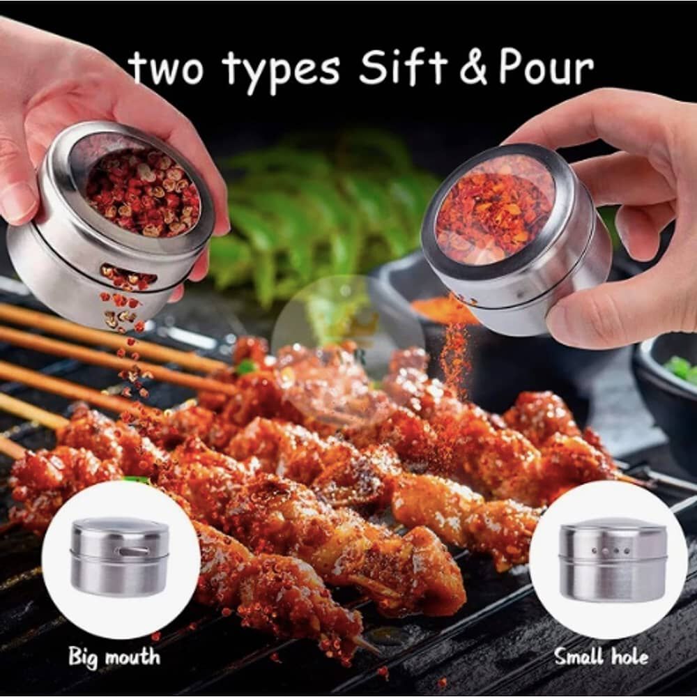 Set Especieros Frasco Condimenteros Imantados Con Soporte X6 image number 1.0