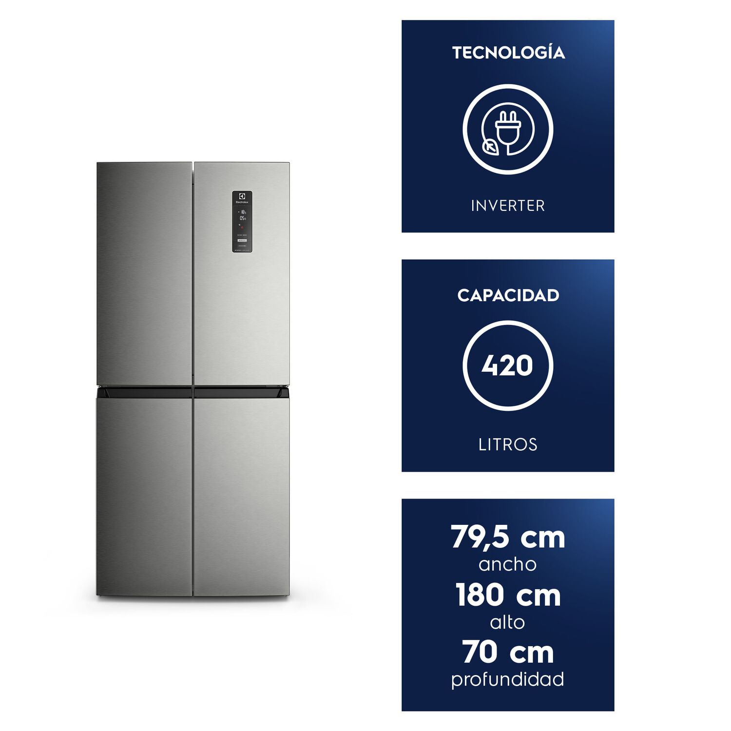 Refrigerador 420l No Frost Multidoor Inverter Dq79su Inox image number 1.0