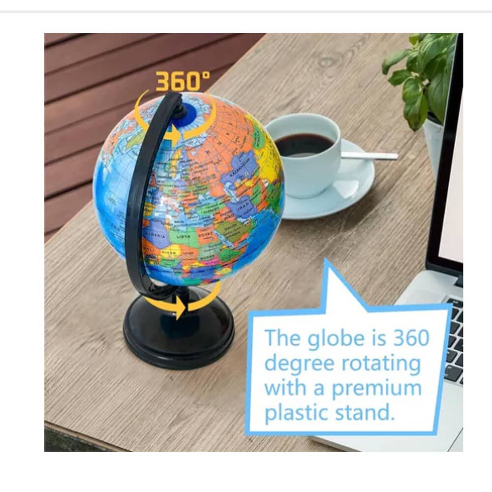 Globo Terraqueo 21,5 Cm 360 Grados, Mapa Mundi + Base Firme image number 5.0