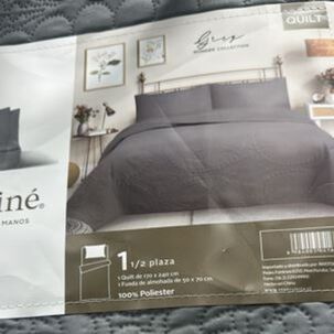 Cubrecama Quilt Reversible 1,5 Plazas Gris - Wonder Collection Martin&eacute;