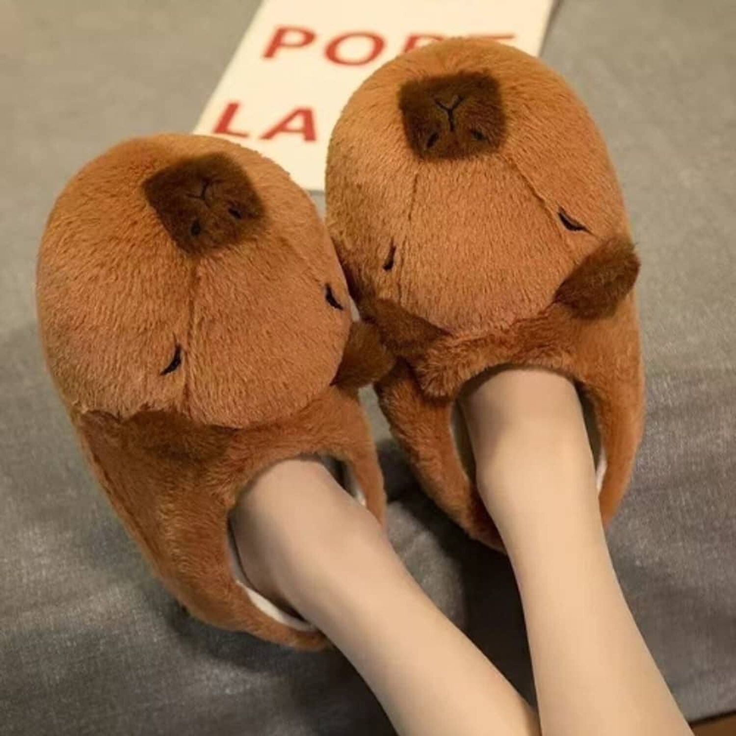 Pantuflas De Algodon Capibara Kawaii Invierno Confort image number 4.0