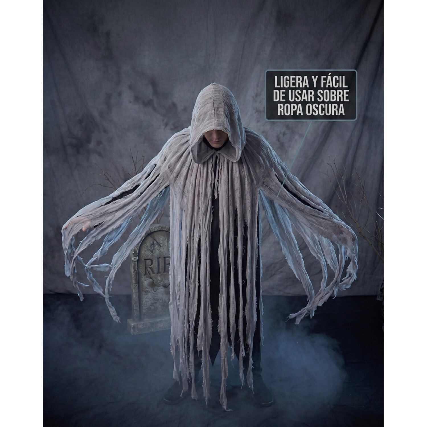 Disfraz Cosplay Capa De Terror Con Capucha Tunica Halloween Hollow Knight Anubis Momia image number 4.0