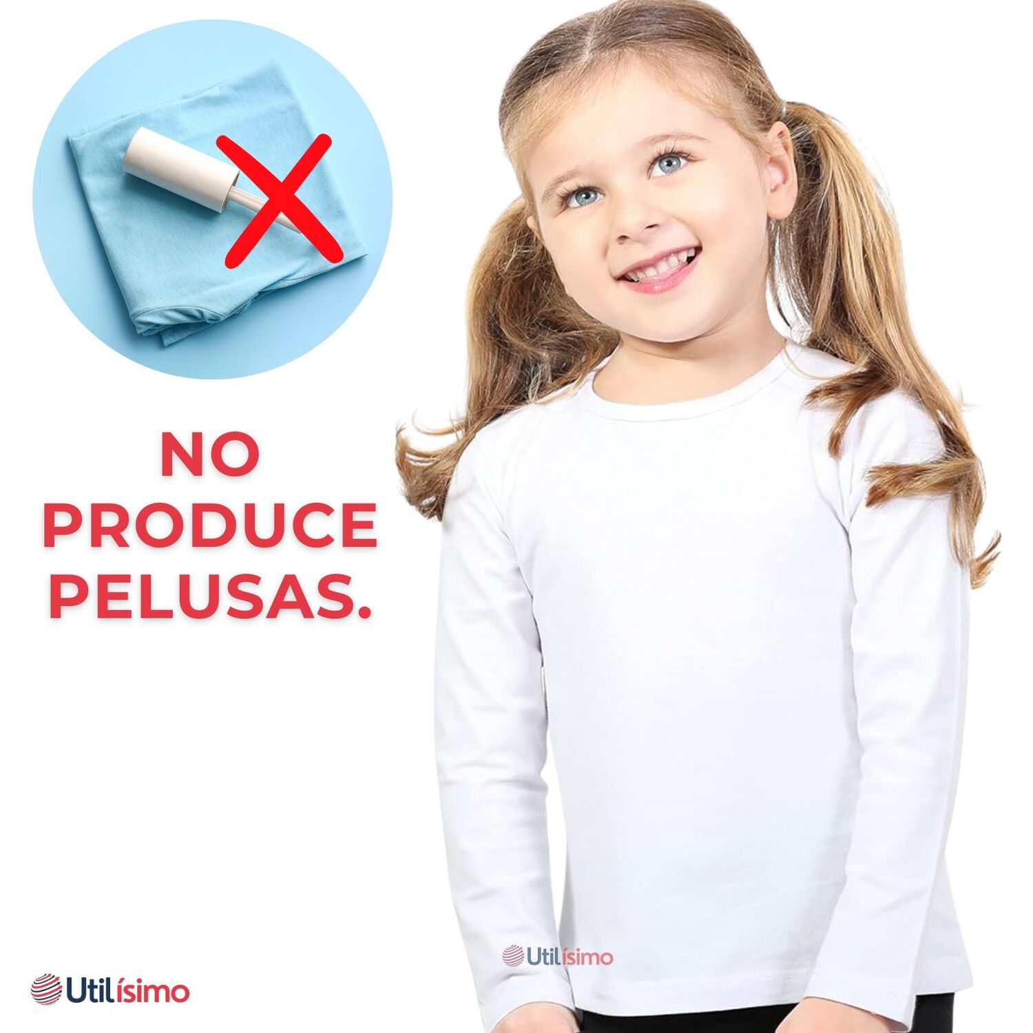 Pack 6 Camiseta Polera Polar Manga Larga Ni&ntilde;a Primera Capa Blanco image number 7.0