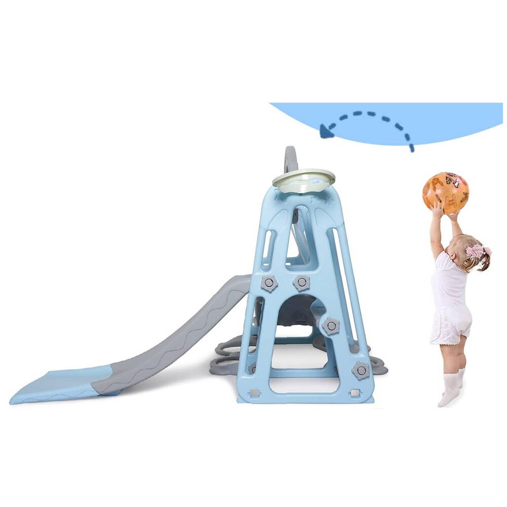 Columpio, Resbal&iacute;n + Aro De B&aacute;squet Celeste image number 1.0