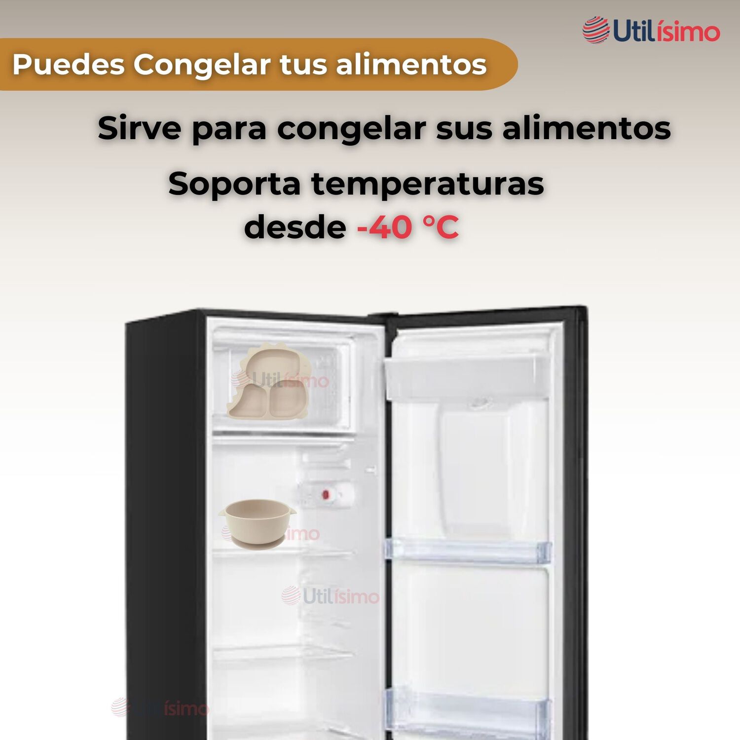 Set De Alimentaci&oacute;n Beb&eacute; Silicona 5 Piezas Dinosaurio Libre Bpa Color Beige image number 8.0