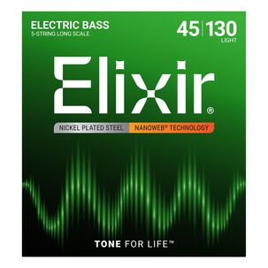 Set De 5 Cuerdas Bajo El&eacute;ctrico Elixir Acero Niquelado 45-130 14202