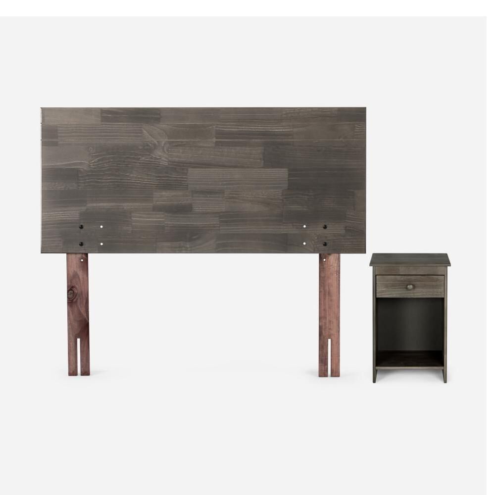 Cama Europea Rosen Wave / 1 Plaza / Base Normal + Set De Maderas Tabor Grafito + Almohada Light image number 3.0