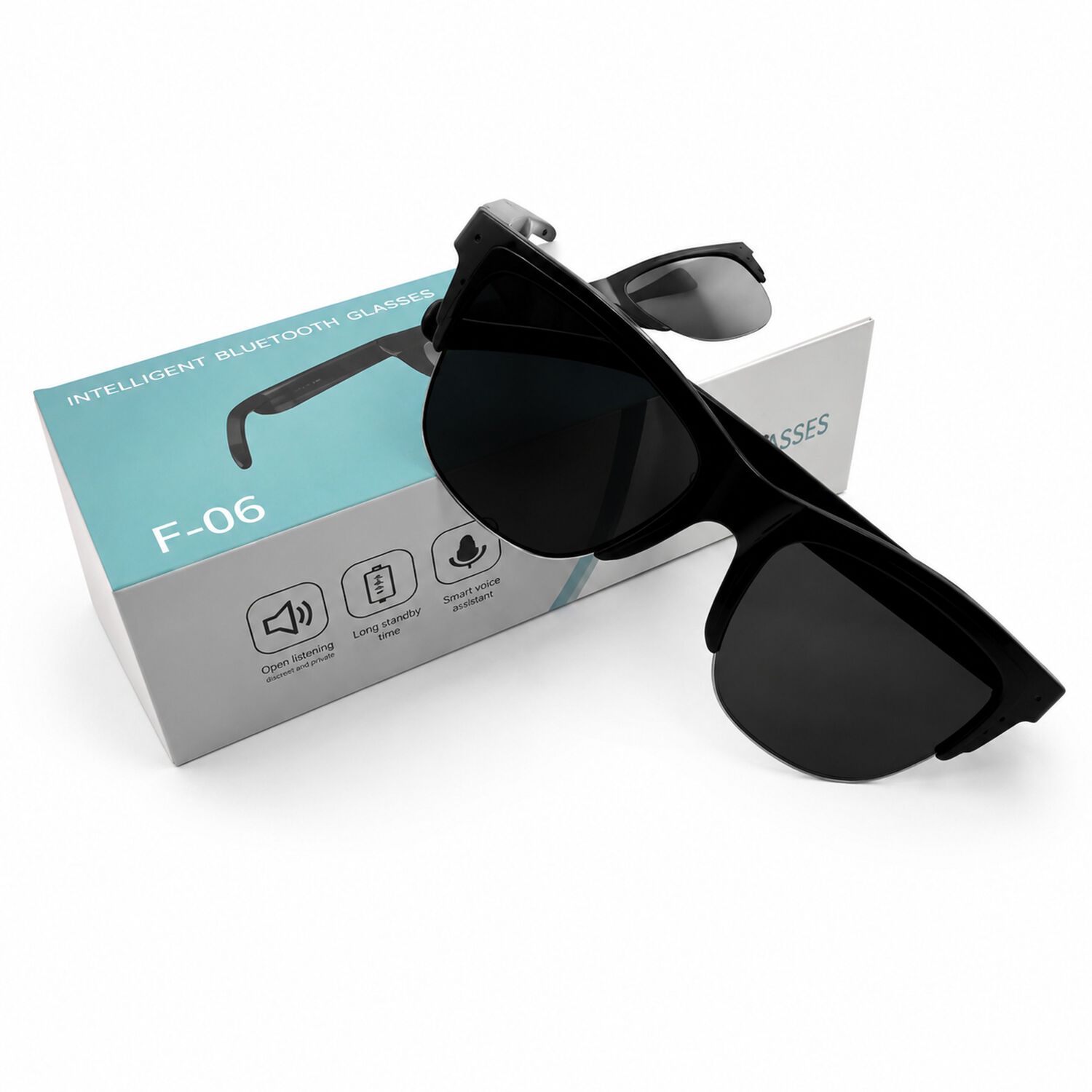 Gafas Lentes Inal&aacute;mbricas Inteligentes De Sol F06 Bluetooth image number 2.0